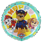 Фольгированная фигура, круг, HAPPY Щенячий Патруль,18"/46СМ