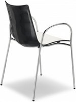 Кресло пластиковое двухцветное Scab Design Zebra Bicolore, хром, белый, антрацит