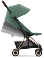 Коляска Cybex Coya Rosegold Frame Cloud T i-Size Cozy Beige Plus Leaf Green с дождевиком и бампером