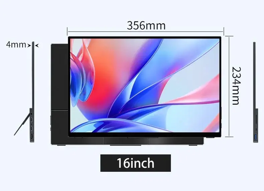 16" Портативный сенсорный монитор VCHANCE FHD IPS 1920x1200, 120 Гц