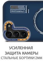 Дизайнерский чехол из мягкого пластика для SAMSUNG S22 (не PLUS,ULTRA) с MagSafe и усиленной защитой камеры