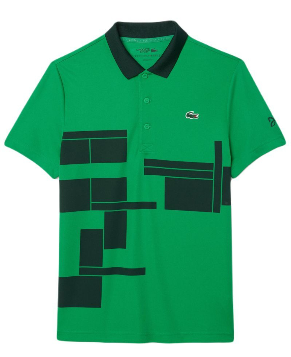 Мужское теннисное поло Lacoste Tennis x Novak Djokovic Fan Version - зеленый