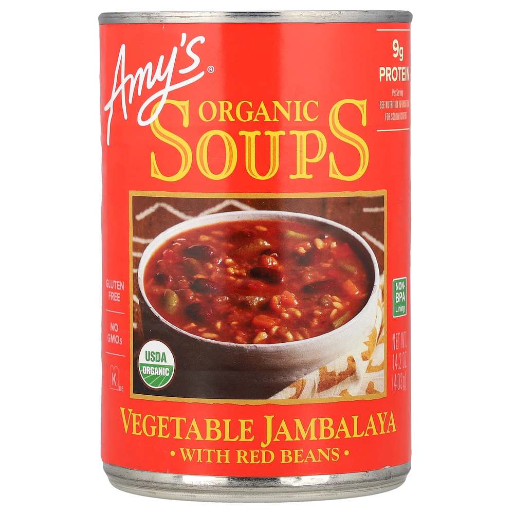 Amy's, Organic Soups, жамбалайя из овощей с красной фасолью, 403 г (14,2 унции)
