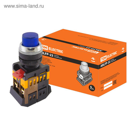 Кнопка ABLFP-22 синий d22мм неон/230В 1з+1р TDM SQ0704-0007