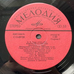 Винтажная виниловая пластинка LP Кристоф Виллибальд Глюк, Ифигения В Авлиде / Ифигения В Тавриде (Фрагменты Из Оперы) (СССР 1978)