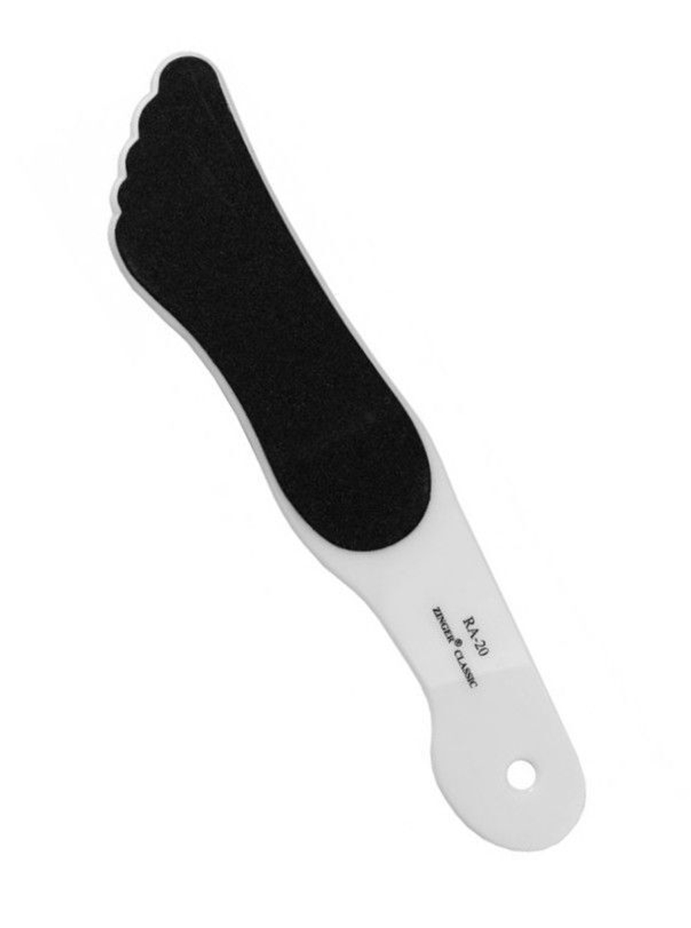 Zinger Тёрка педикюрная двусторонняя абразивная / Classic RA-20, белый