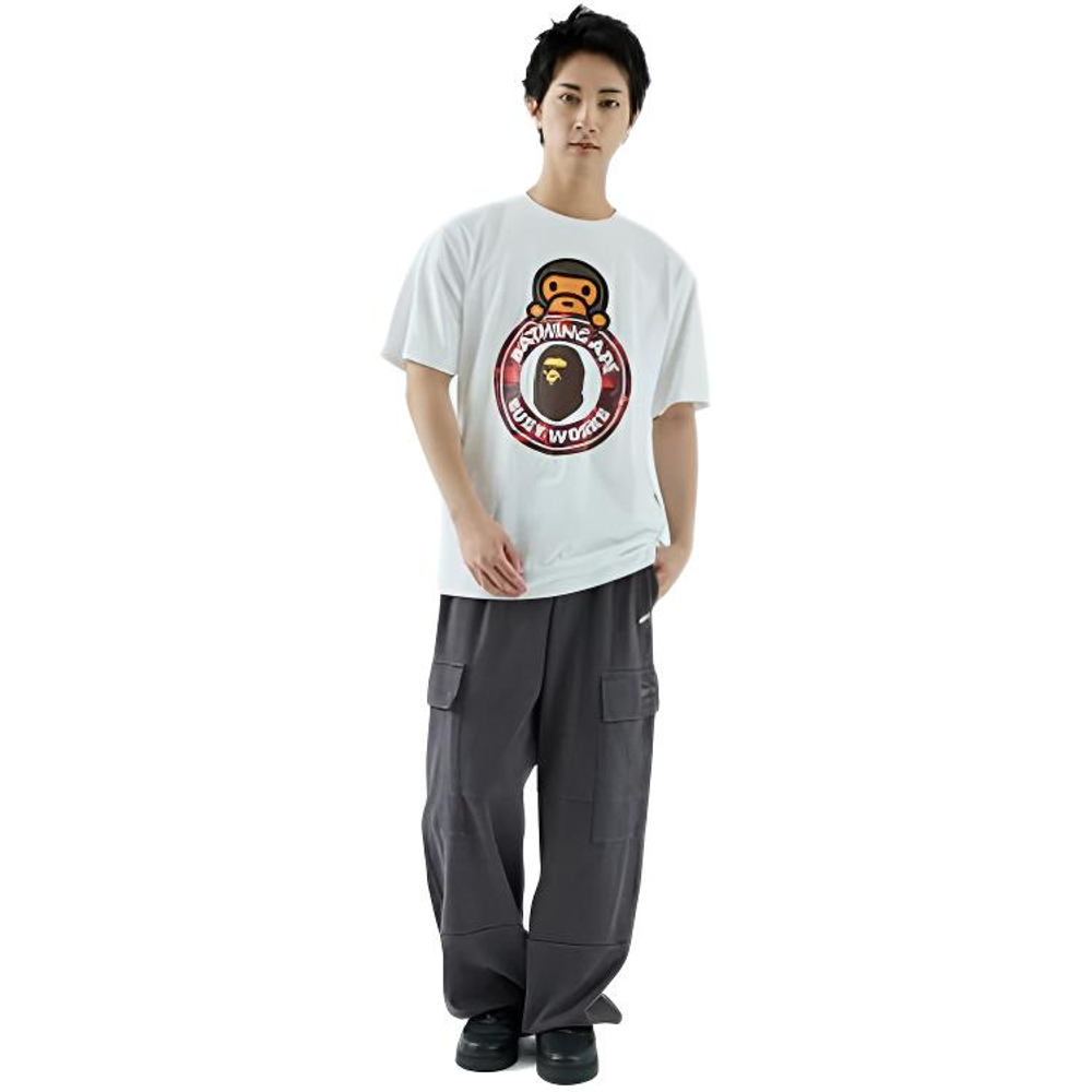 A Bathing Ape Bathing Ape Футболка Cotton Drop Shoulder Sleeve Summer 0zxtemx00710q белый красный