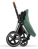 Коляска 3 в 1 Cybex Priam IV Chrome Brown complete и автокресло Aton B2 i-Size Dynamic Red Leaf Green