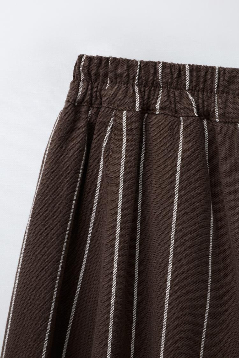 ZARA БРЮКИ BALLOON В ПОЛОСКУ, КОРИЧНЕВЫЙ