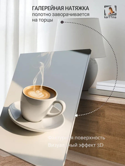 Картина Утренний кофе интерьерная 30х40см 1шт., на деревянном подрамнике