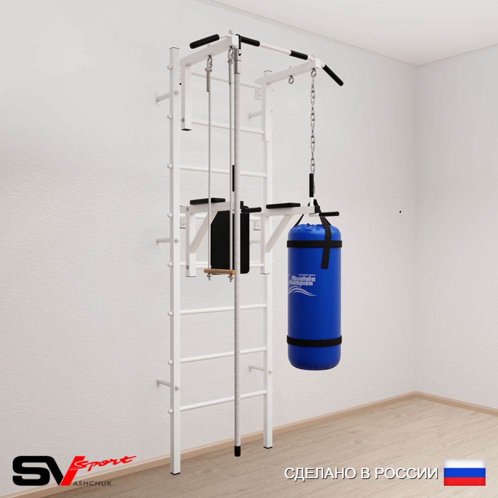 Шведская стенка Sv Sport 5762 (Турник стандарт/Брусья/Канат/Трапеция/Цепь/Мешок 22кг)