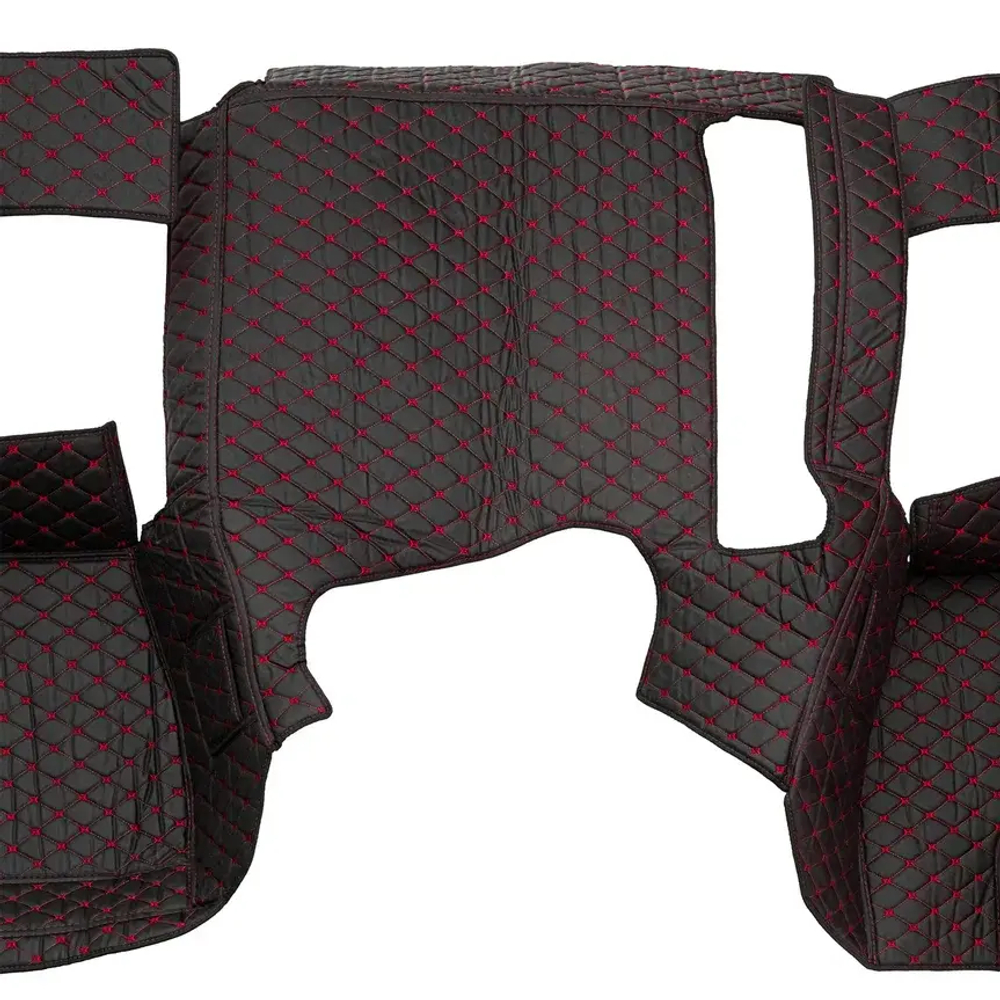 Ковры 3D SHACMAN X3000 рестайлинг (экокожа, черный, красная строчка)