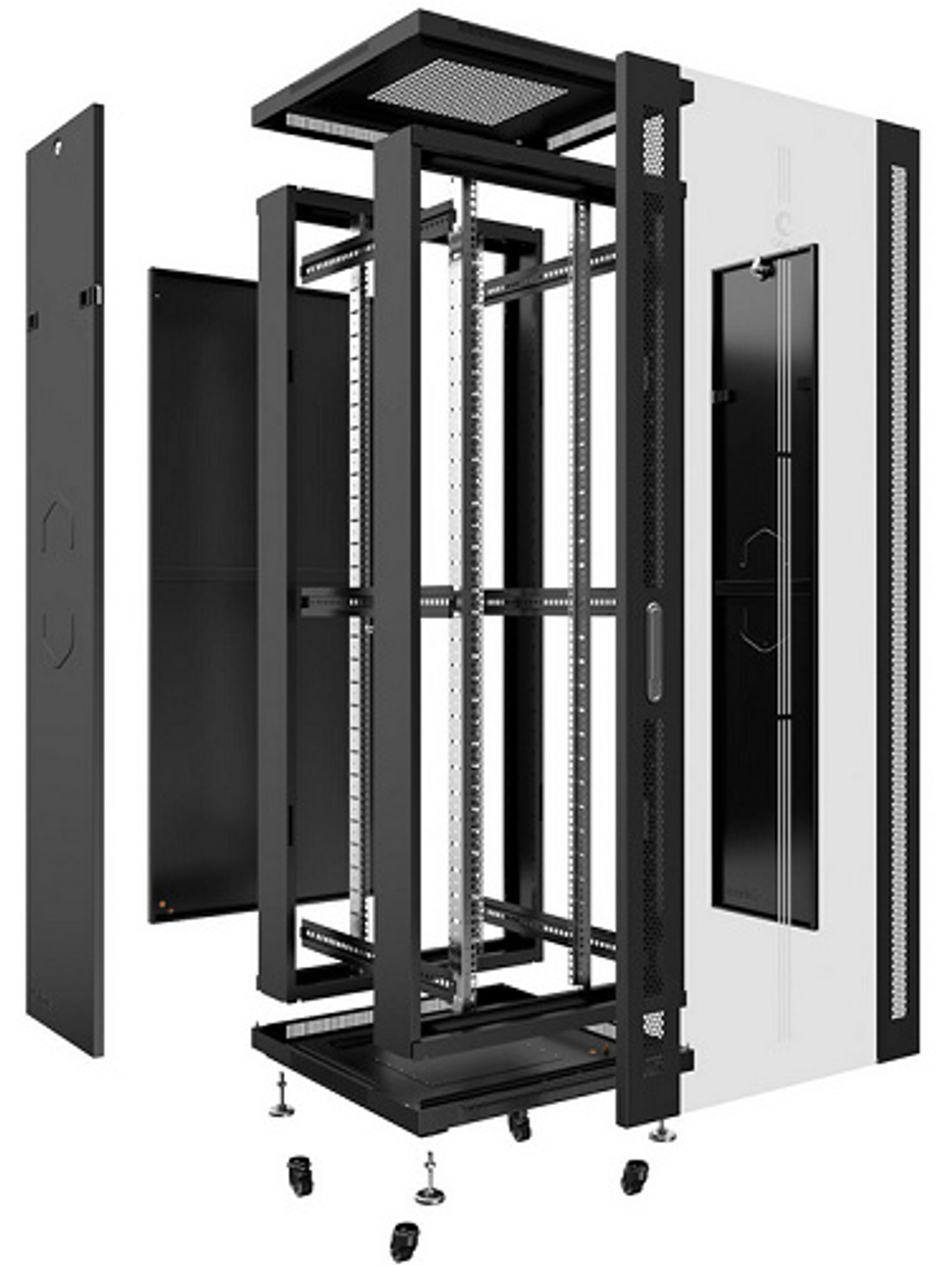 Шкаф напольный 19", 27U Cabeus SH-05C-27U60/100-BK