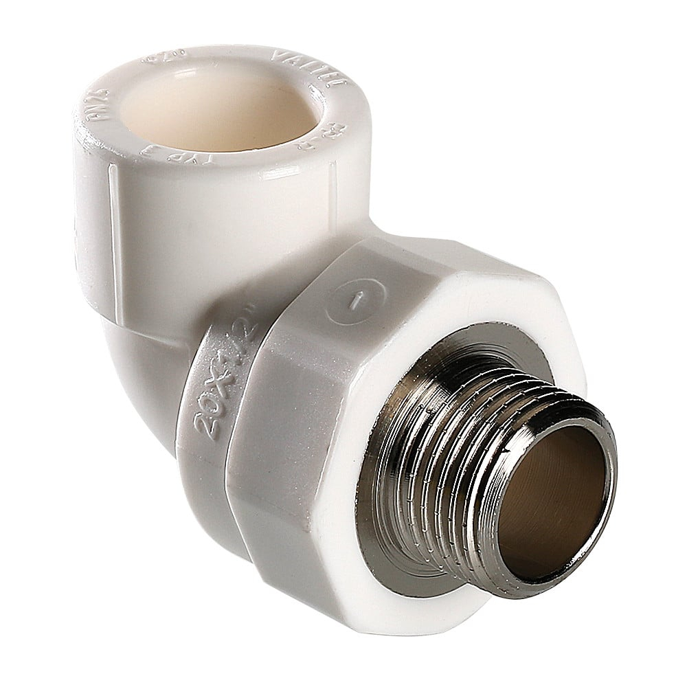 Колено с М.Р.Н. 20х1/2" VALTEC белое