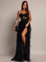 черное макси платье + plus size