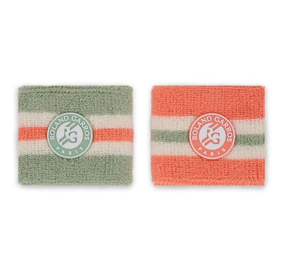 Напульсник теннисный Roland Garros Sporty Chic 2P - зеленый/коралловый