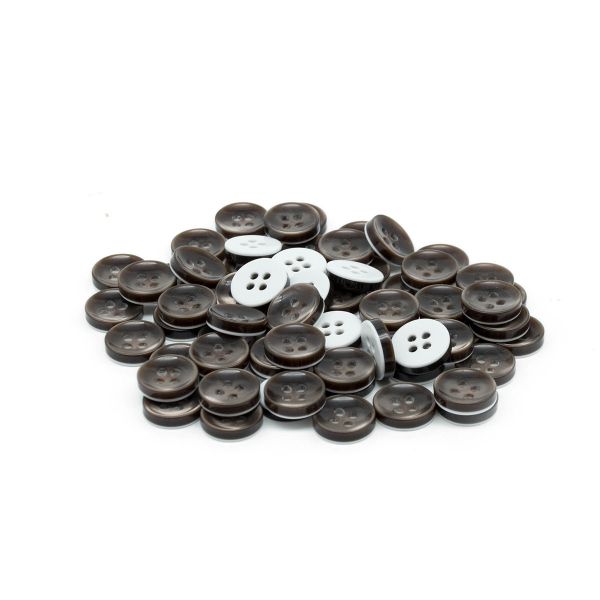 Пуговицы 4 прокола 18L=11 мм, (col.24 коричневый), 72 шт