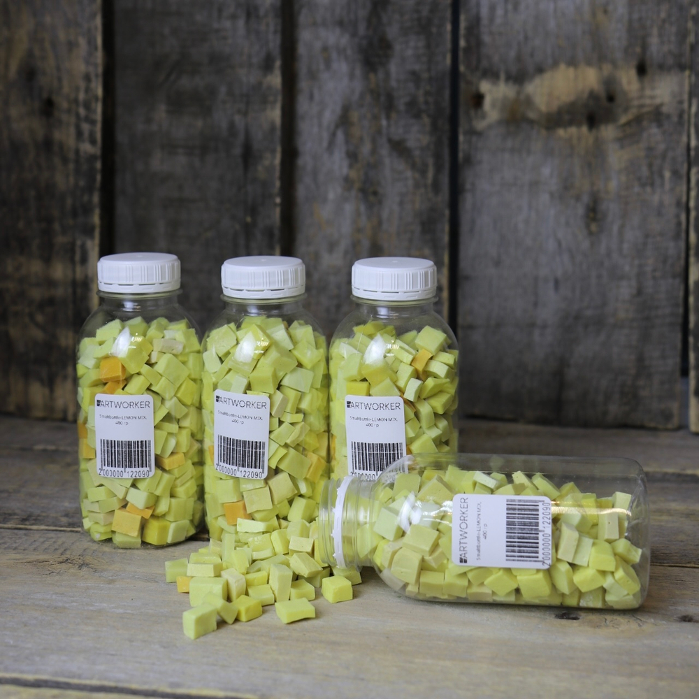 Готовое изделие из желтой смальты Smaltbottle-LEMON MIX | ArtWorker