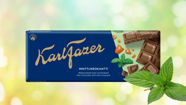 Молочный шоколад Fazer с мятой и карамелью Молочный шоколад Fazer с мятой и карамелью