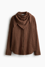 Рубашка с шалью из гофрированной ткани - H&M