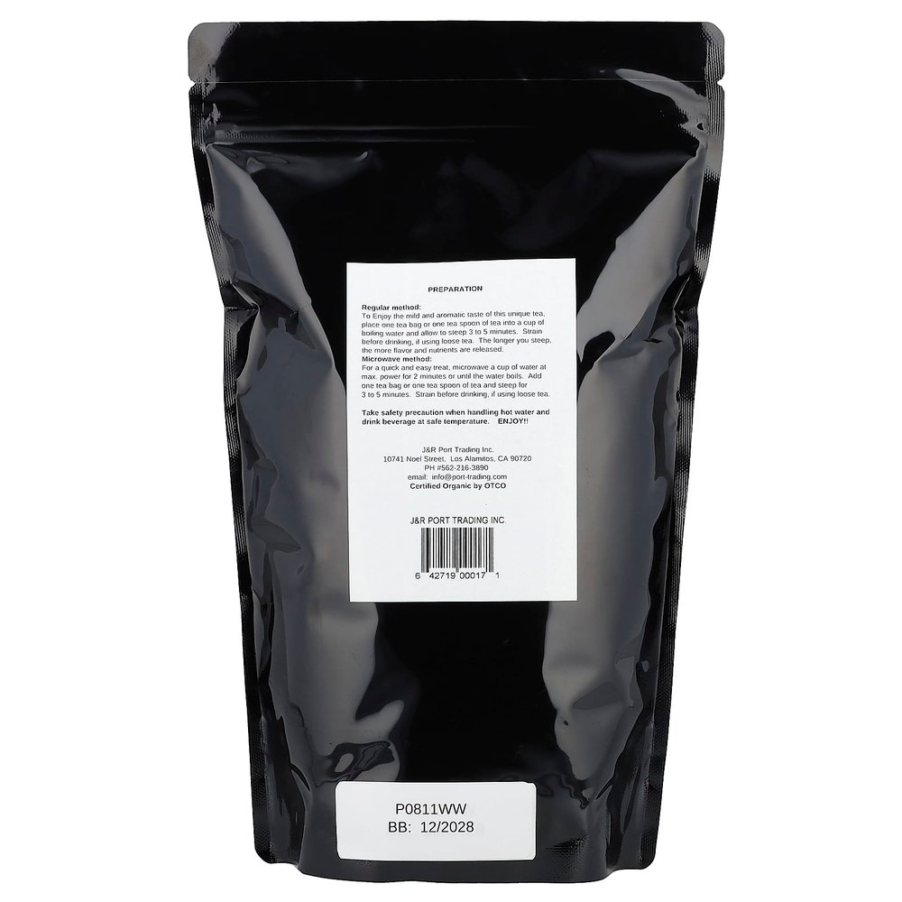 J&R Port Trading, Organic Rooibos Tea (Органический чай ройбуш), без кофеина, 454 г (1 фунт)