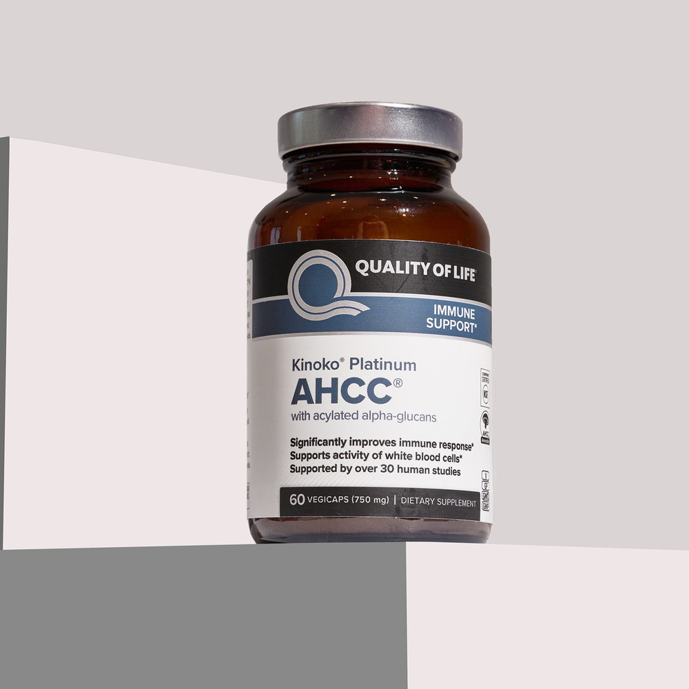 Quality of Life, Kinoko® Platinum AHCC®, 60 растительных капсул