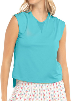 Женский топ теннисный Lucky in Love Desert Vibes Come Together Muscle Tank - небесный