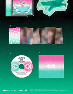 (ПРЕДЗАКАЗ) Альбом LE SSERAFIM - MADE MY NIGHT 2nd Single Album GLOW CLICKER KEYCHAIN 2 Version SET