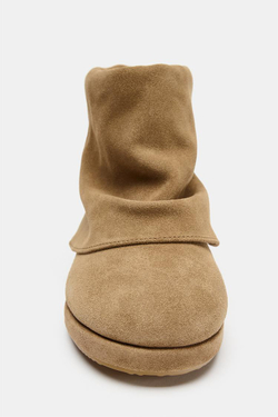 ZARA КОЖАНЫЕ БОТИЛЬОНЫ С ГЕТРАМИ, КОРИЧНЕВЫЙ