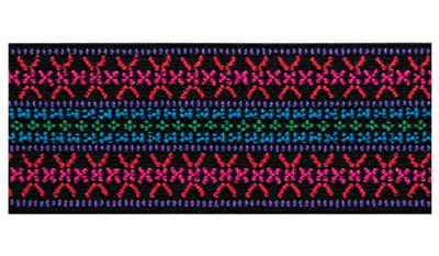 957451 Эластичная лента Color 50мм узор розовый яркий Prym