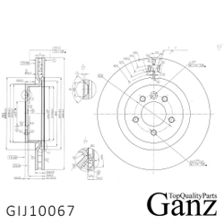 Диск тормозной передний с покрытием LAND ROVER Range RoverIII/Discovery III/IV GANZ GIJ10067
