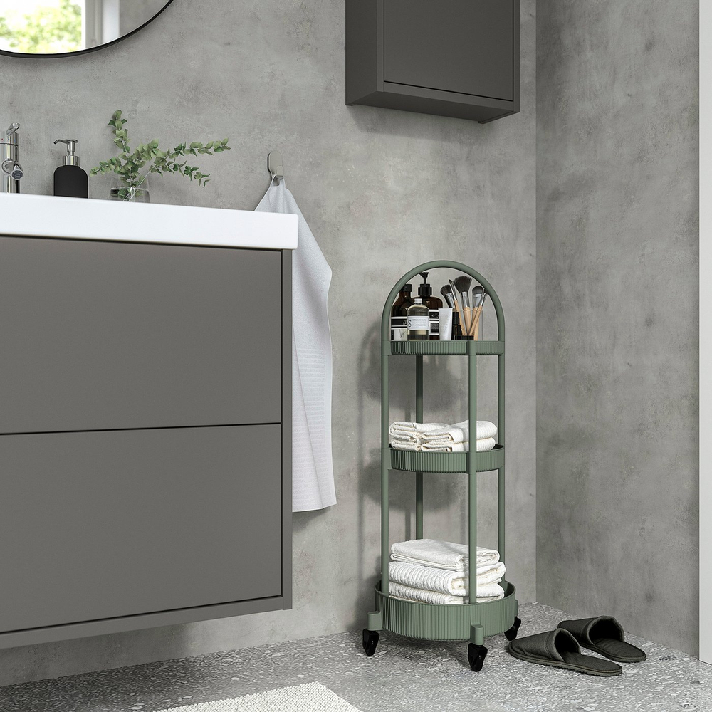 IKEA JUTTERSBO  (ИКЕА ЙУТТЕРСБО)  -  Тележка - серо-зелёная 36x36 см