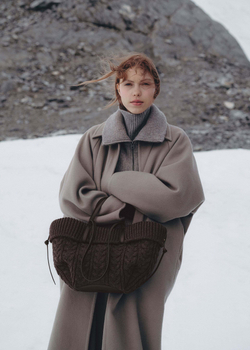 POLENE СУМКА CYME MERINO MINI, КОРИЧНЕВЫЙ