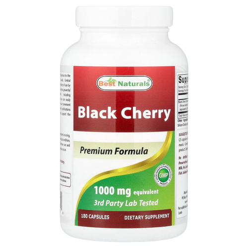 Best Naturals, черёмуха поздняя, 1000 мг, 180 капсул