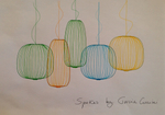 Pendant design lamp  Spokes 1 by Foscarini (Yellow)