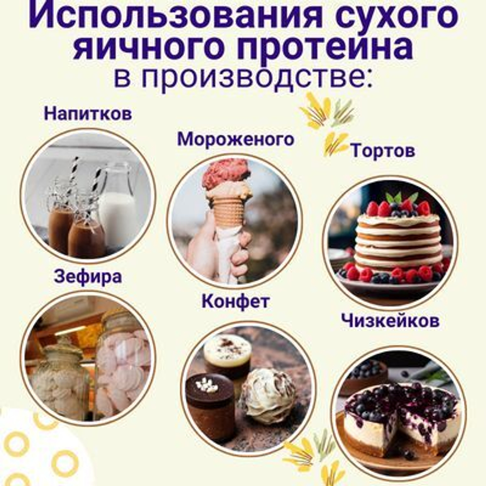 Белок яичный сухой 1 КГ/Яичный Протеин 1 КГ МилоБио / Для использования в кулинарии и в белковых коктейлях. Повышенной взбиваемости, обессахаренный.