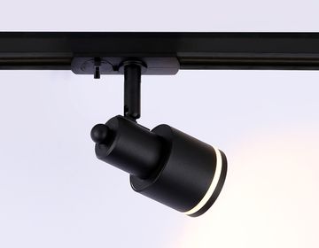 Трековый однофазный светильник со сменной лампой 1*GU10 GL5206 BK чёрный Track System Ambrella