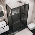 Душевой уголок Grossman Style 120х70 120.K33.05.1270.21.10 профиль Черный матовый стекло тонированное