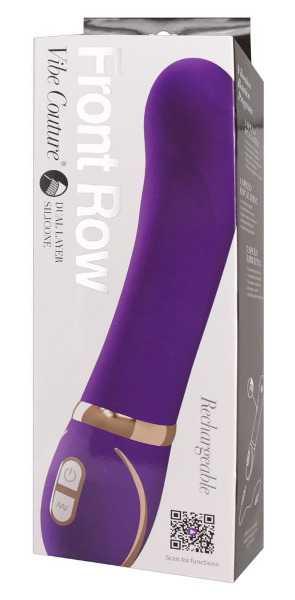 Фиолетовый вибромассажер для точки G Front Row Pink GR - 22 см. (Цвет: фиолетовый)