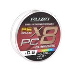 RUZZA Шнур X8 PC 150м Multicolor 0,128мм 4,5кг/10lb