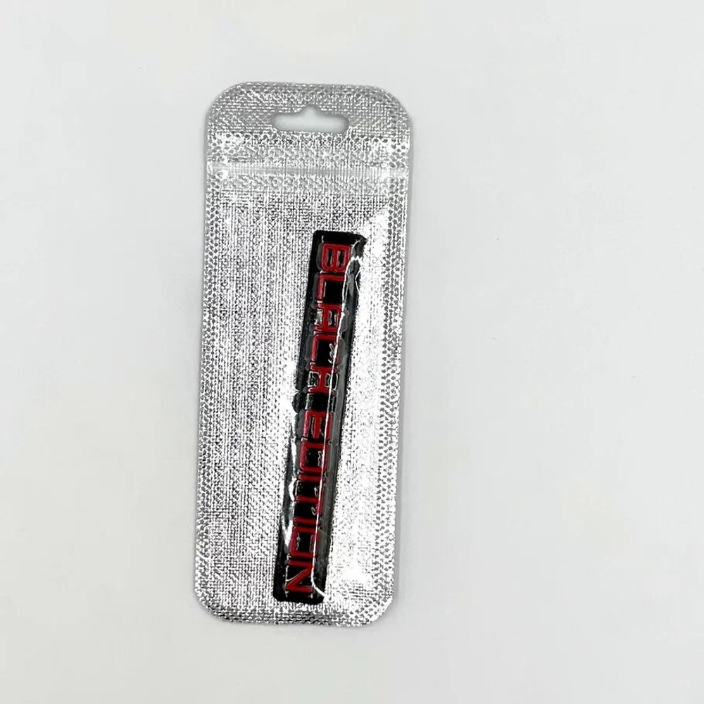 Наклейка Black edition объемная (шильдик Black Edition, 10х1,5см). Черная с красной надписью