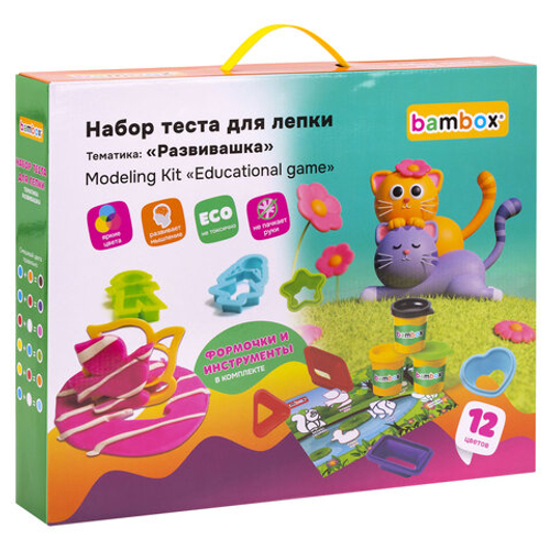 Тесто пластилин для лепки BAMBOX (БАМБОКС), НАБОР "Развивашка" с цифрами и формочками, 107255