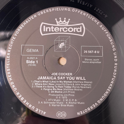 Винтажная виниловая пластинка LP Joe Cocker Jamaica Say You Will (Германия 1975)