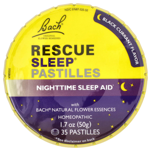 Bach, Rescue Sleep®, пастилки, со вкусом черной смородины, 35 пастилок