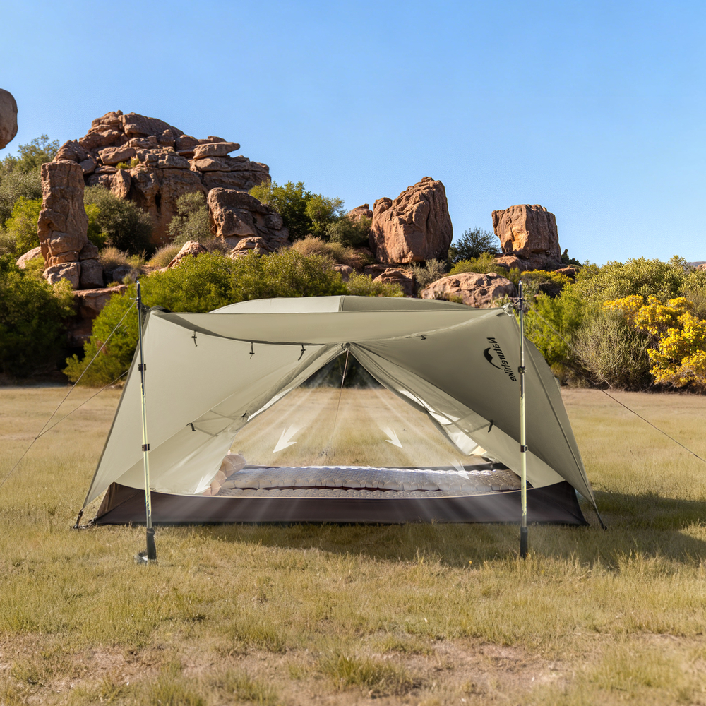 Палатка Naturehike Mongar PRO 1-местная, алюминиевый каркас, светло-серая