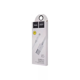 Кабель USB - MicroUSB Hoco X5 (плоский) Белый