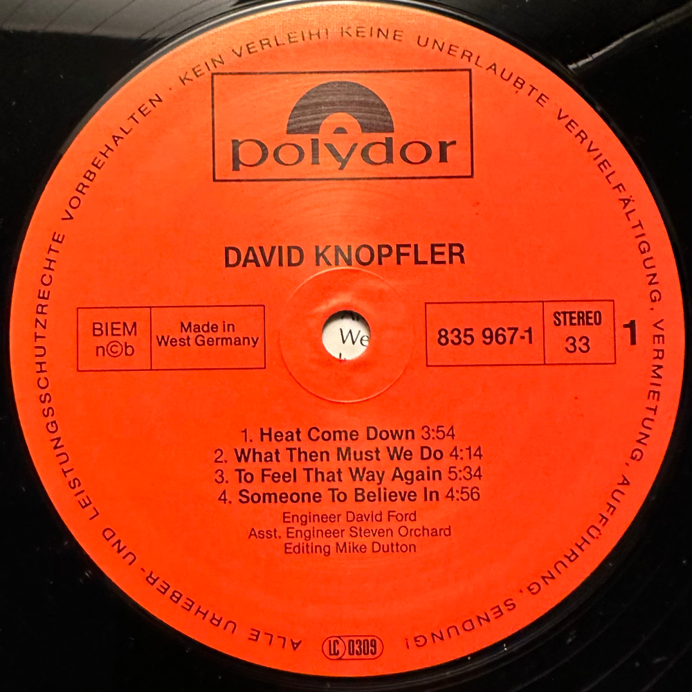 David Knopfler - Lips Against The Steel (Германия 1988г.)