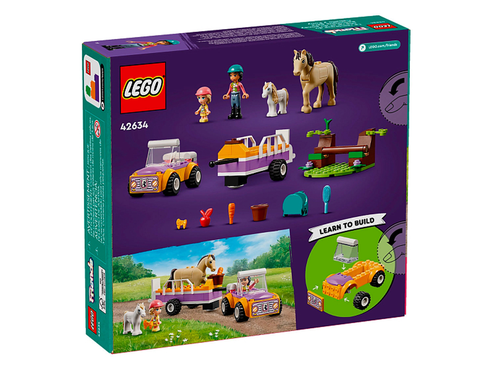 Конструктор Лего Френдс Трейлер для лошадей и пони | LEGO Friends Horse and Pony Trailer 42634 - 165 деталей (4+)