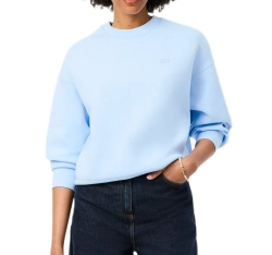Женская Кофта теннисная Lacoste Oversized Double Face Jersey - sugared blue