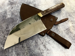 Сербская тяпка кухонная, сталь N690, рукоять Венге